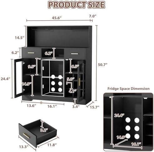 Mini Fridge Cabinet with Stora - Home Bar And Cabinet ulasan dan harga