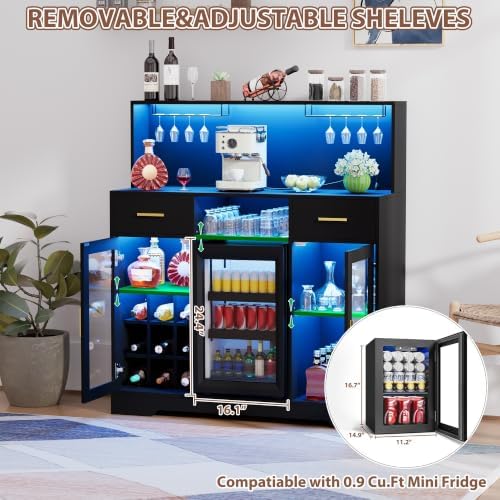 Mini Fridge Cabinet with Stora - Home Bar And Cabinet ulasan dan harga