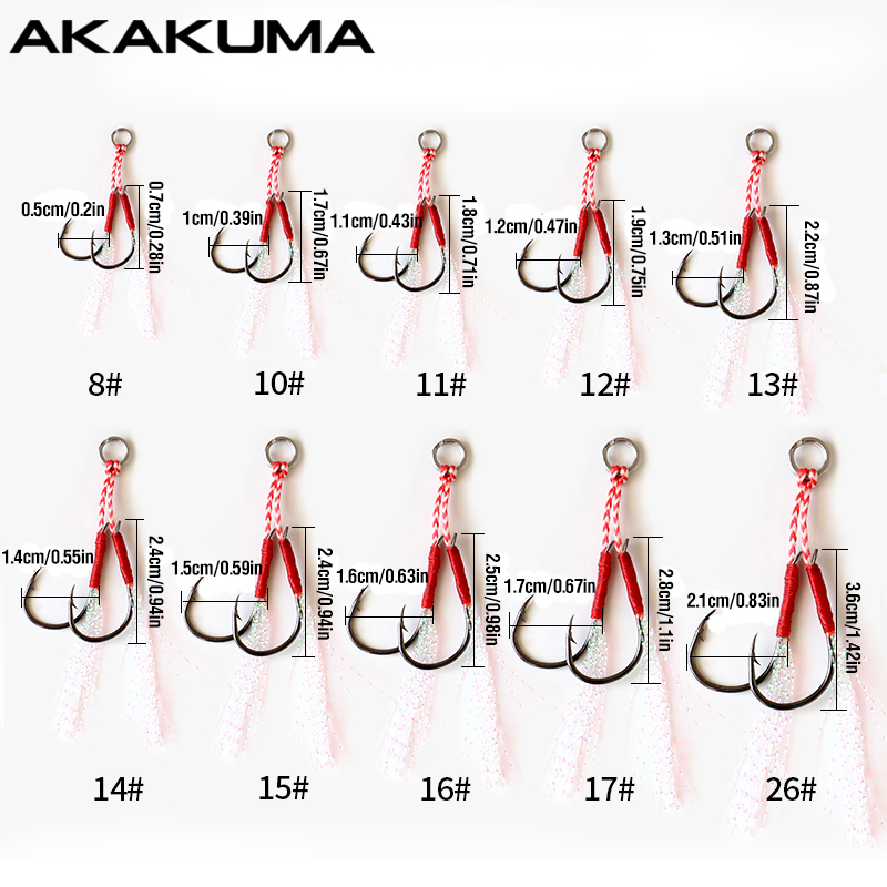 10Pcs Fishing Hooks Single Hoo - Jigger Double Sided ulasan dan harga