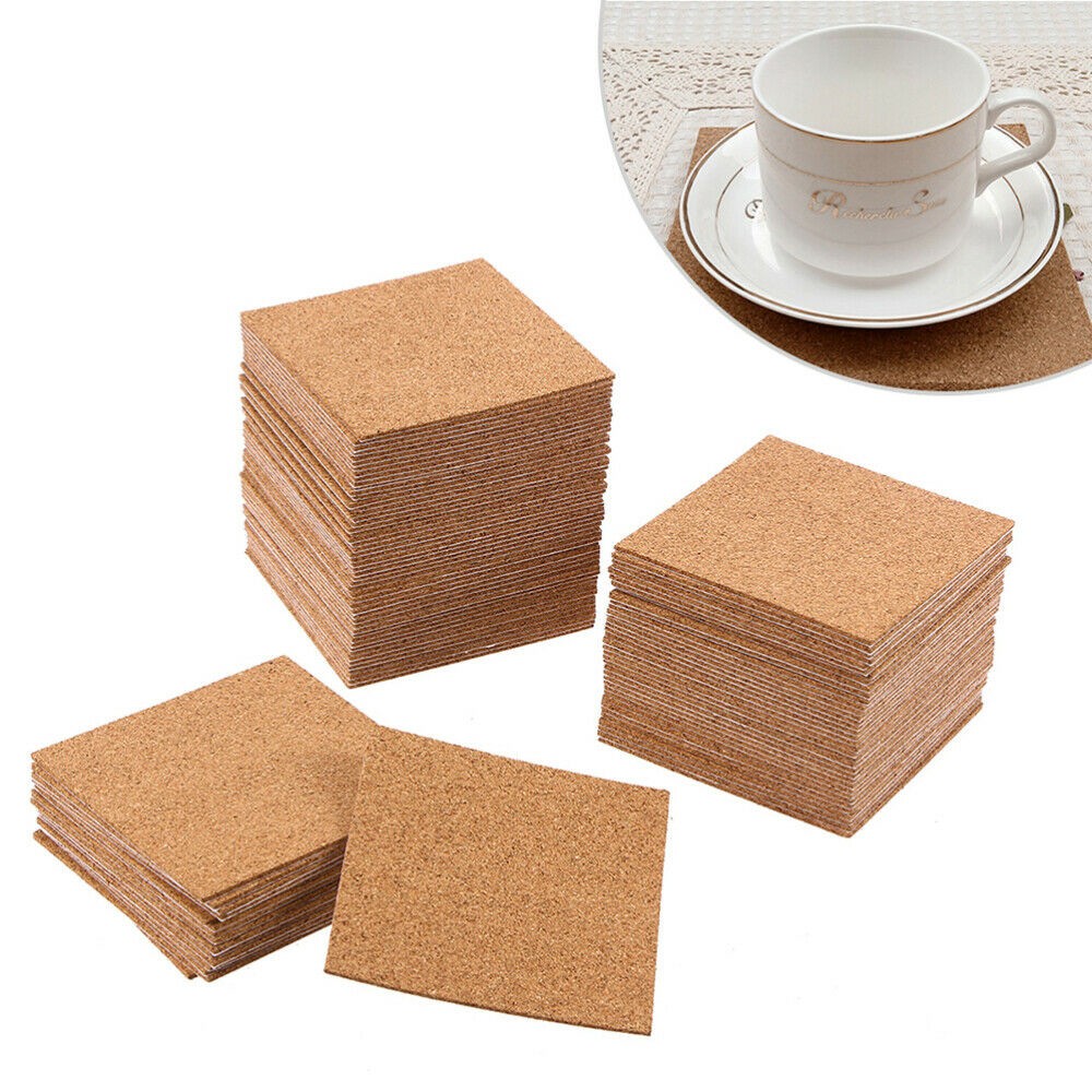 10Pcs Cork Coasters Square Cor - Home Bar Supplies ulasan dan harga