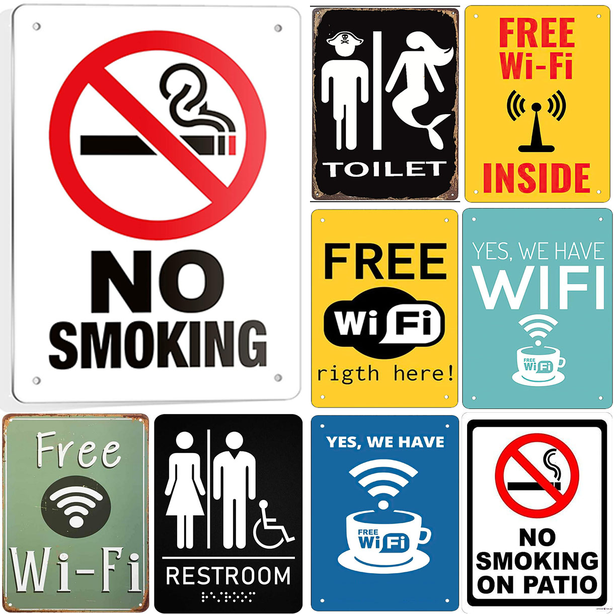Metal Tin Signs Warning No Smo - Home Bar Cafe ulasan dan harga