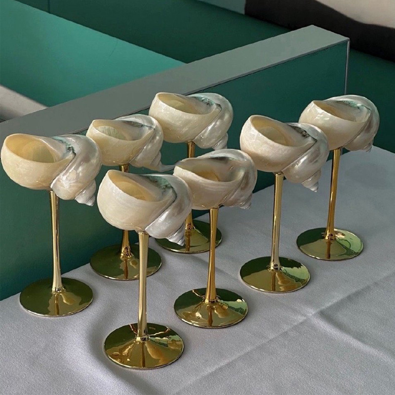 Natural Conch Wine Glass Bar a - Home Bar And Cabinet ulasan dan harga