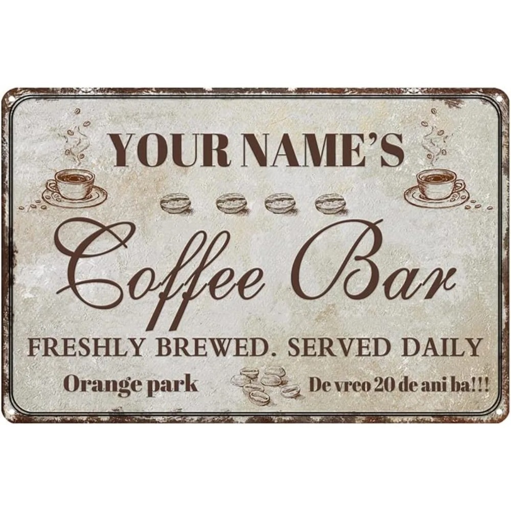 Custom Retro Coffee‑Bar Tin Me - Home Bar And Coffee ulasan dan harga