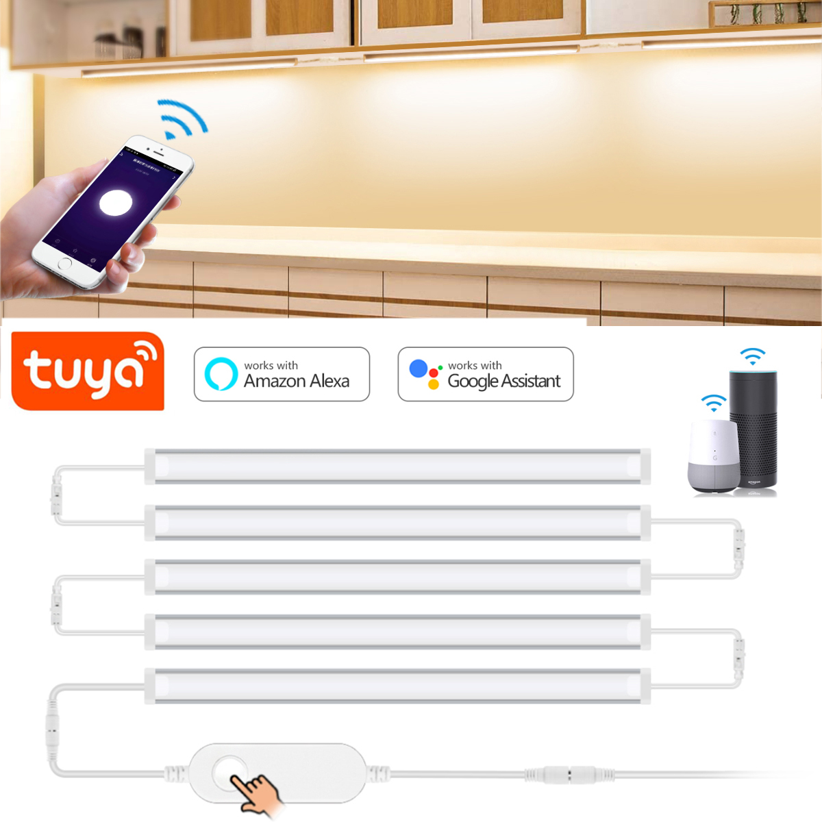 1-5 Pcs Kitchen Tuya Smart LED - Home Bar And Cabinet ulasan dan harga