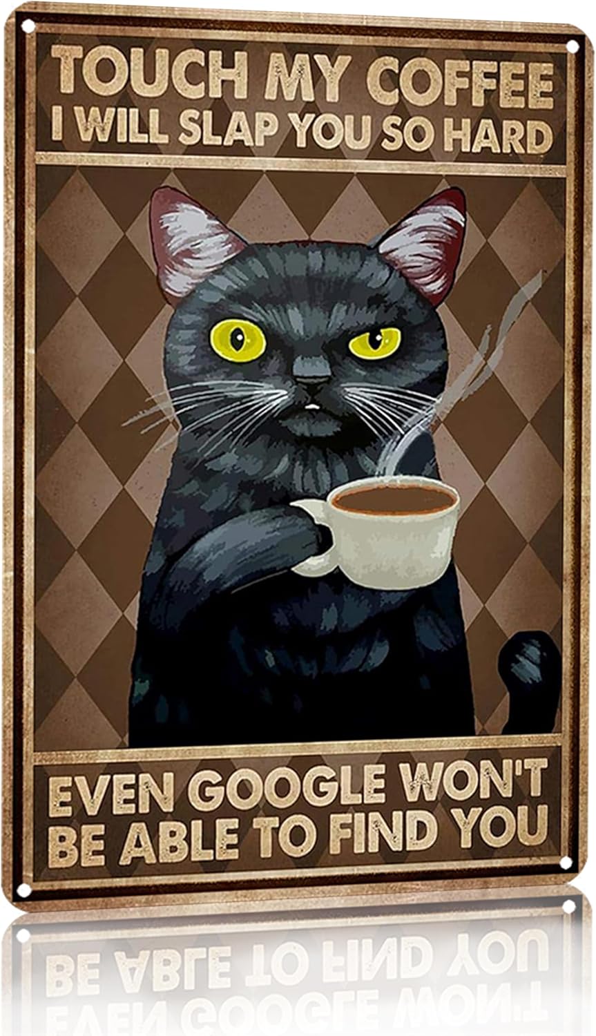 Funny Black Cat My Coffee I Wi - Home Bar And Coffee ulasan dan harga
