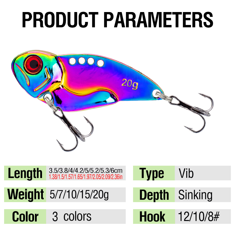 3PCS Metal Colorful VIB Lure 5 - Jigger Double Sided ulasan dan harga