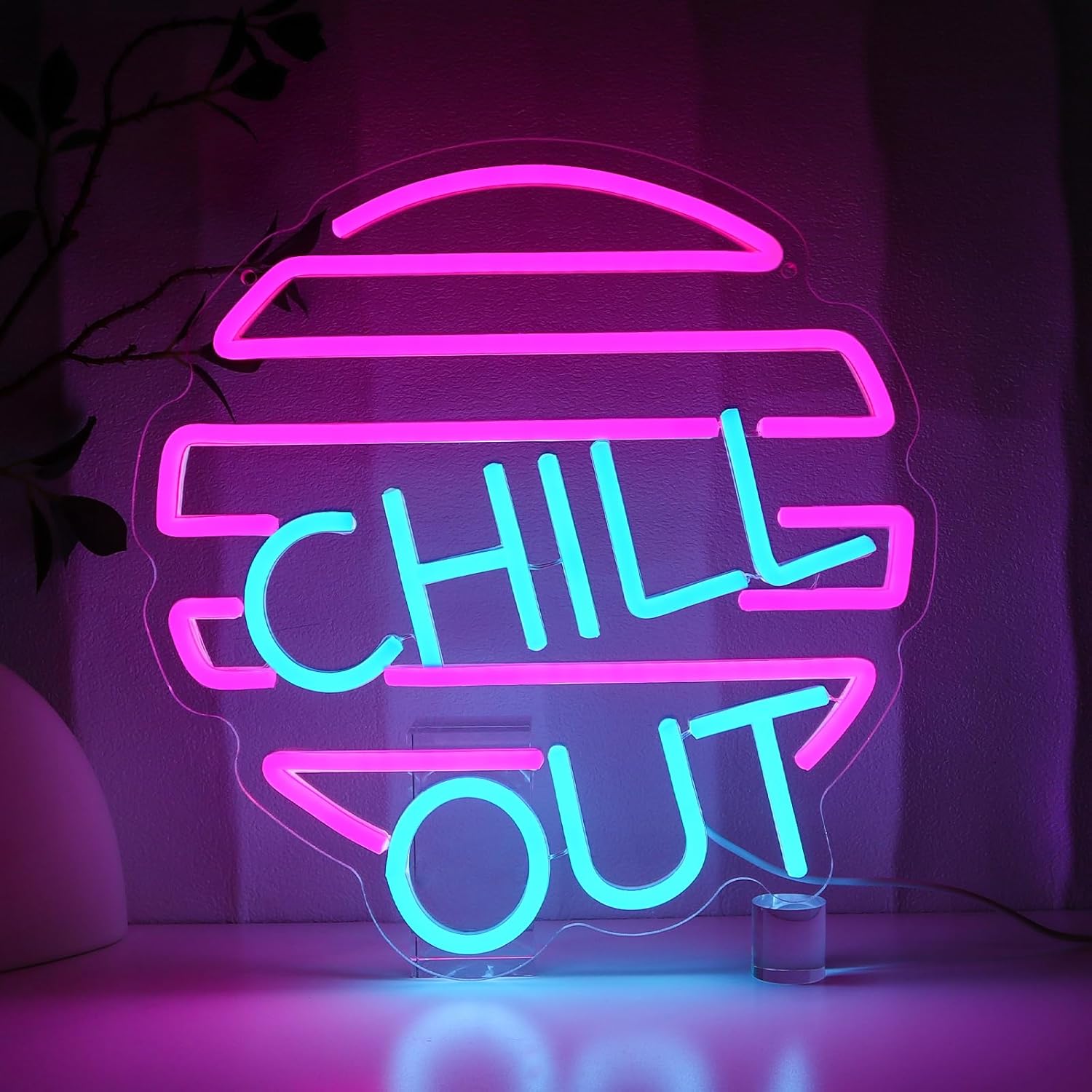 Chill Out Neon Sign for Wall D - Home Bar Lounge ulasan dan harga