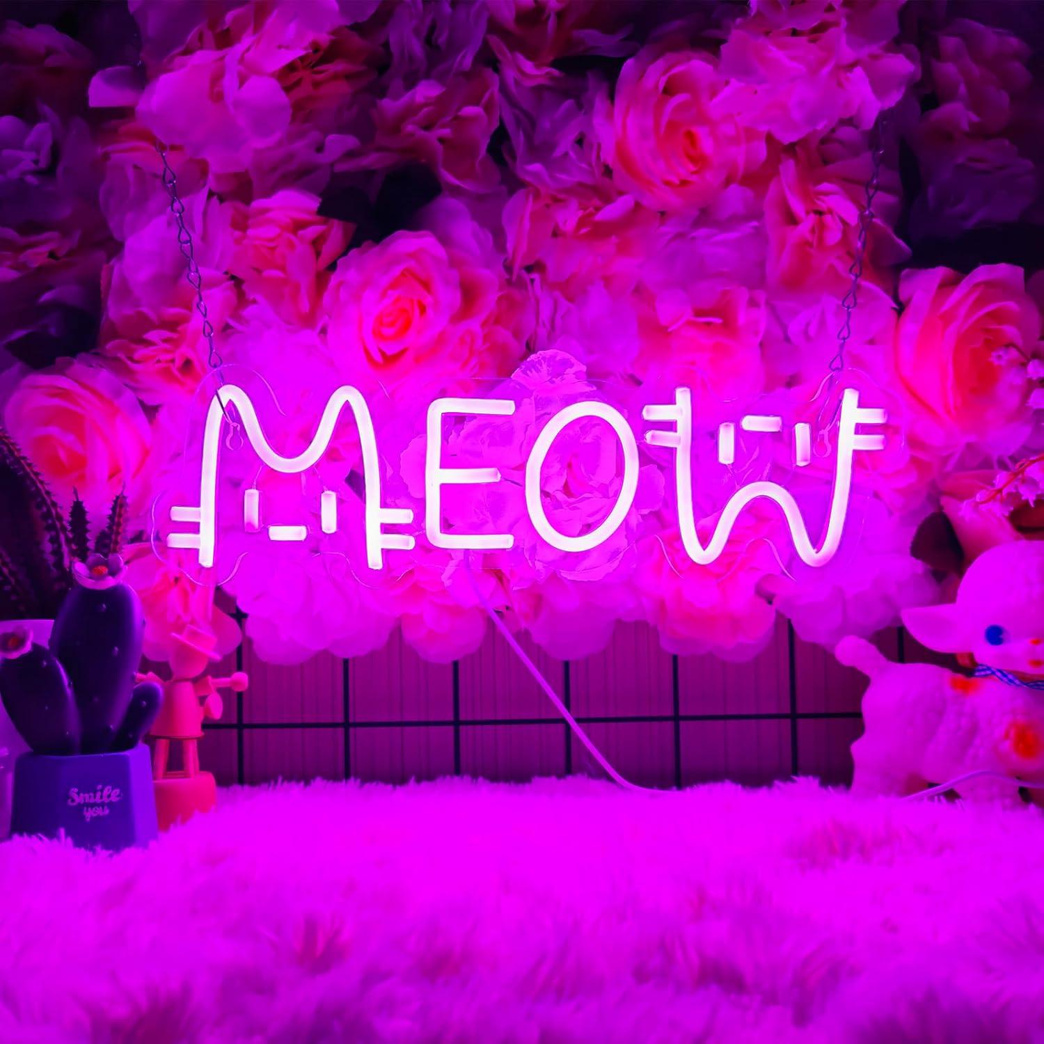 Meow Neon Sign Cat USB Powered - Home Bar Cafe ulasan dan harga