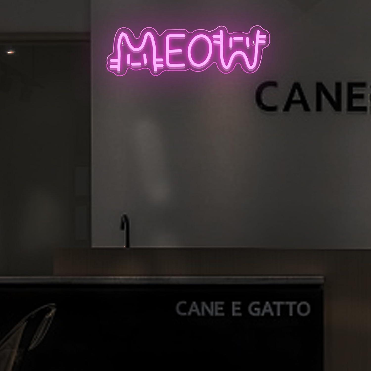 Meow Neon Sign Cat USB Powered - Home Bar Cafe ulasan dan harga