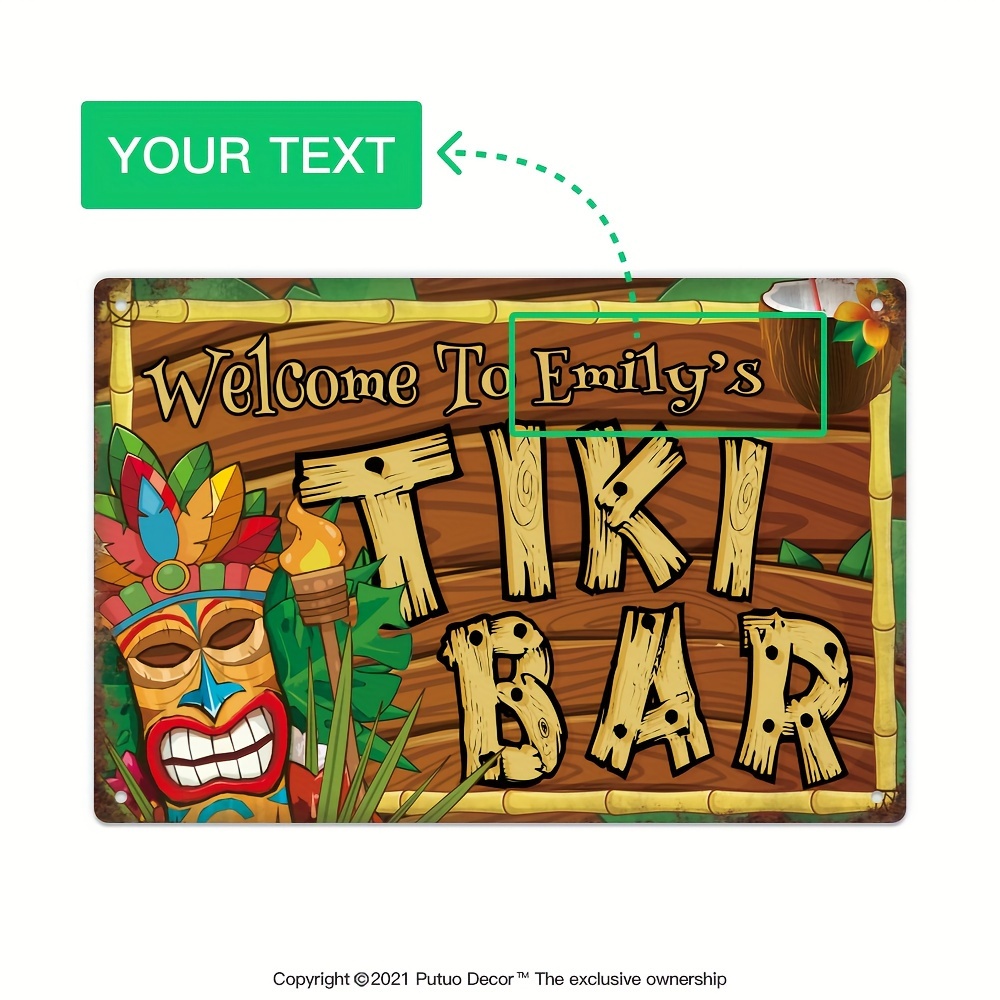 Custom  Decor Tiki Bar Sign, P - Home Bar Cafe ulasan dan harga