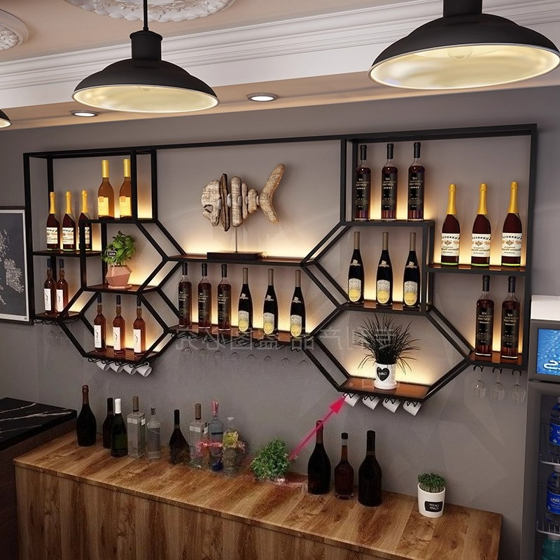 Metal Shelves Wine Cabinet Liv - Home Bar And Cabinet ulasan dan harga