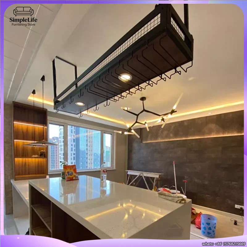 Open Wine Rack Bar Cabinet wit - Home Bar Shelves ulasan dan harga
