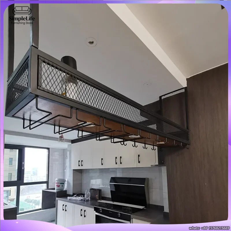 Open Wine Rack Bar Cabinet wit - Home Bar Shelves ulasan dan harga