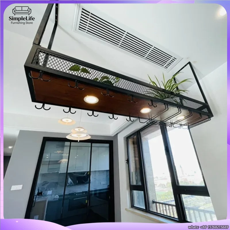 Open Wine Rack Bar Cabinet wit - Home Bar Shelves ulasan dan harga