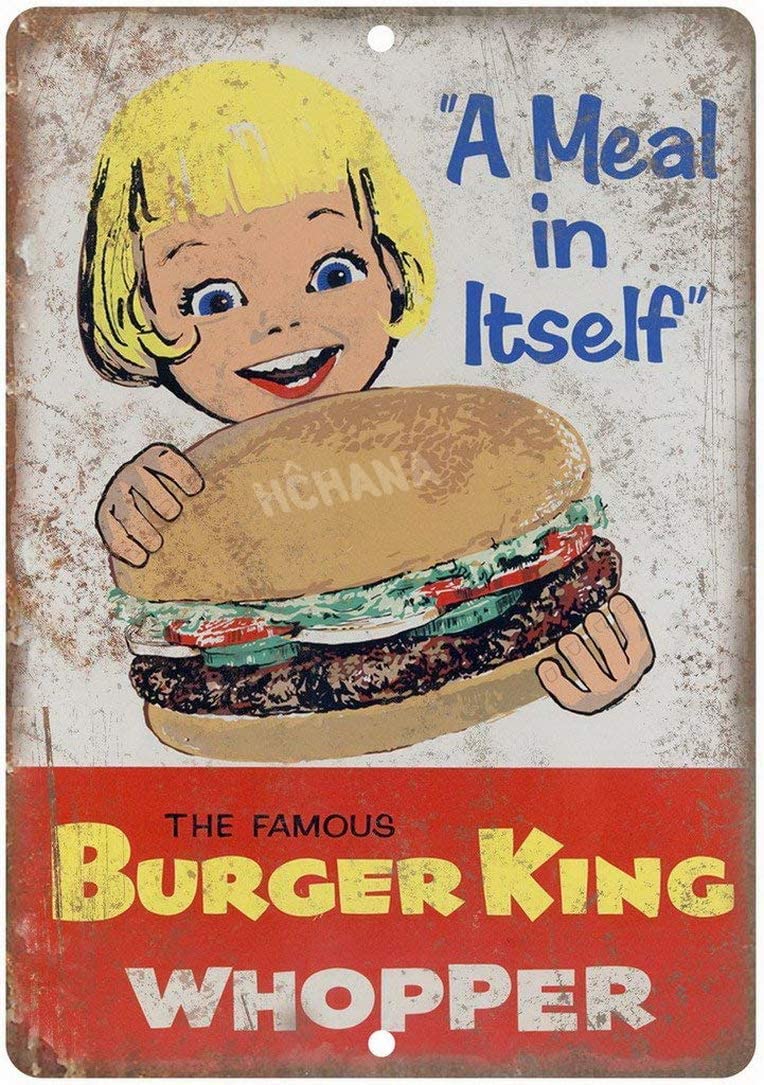 Vintage Metal Tin Sign Whopper - Home Bar And Coffee ulasan dan harga